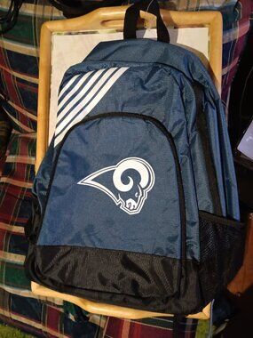 St. Louis Rams NFL Border Stripe Backpack Vintage Los Angeles Rams Logo